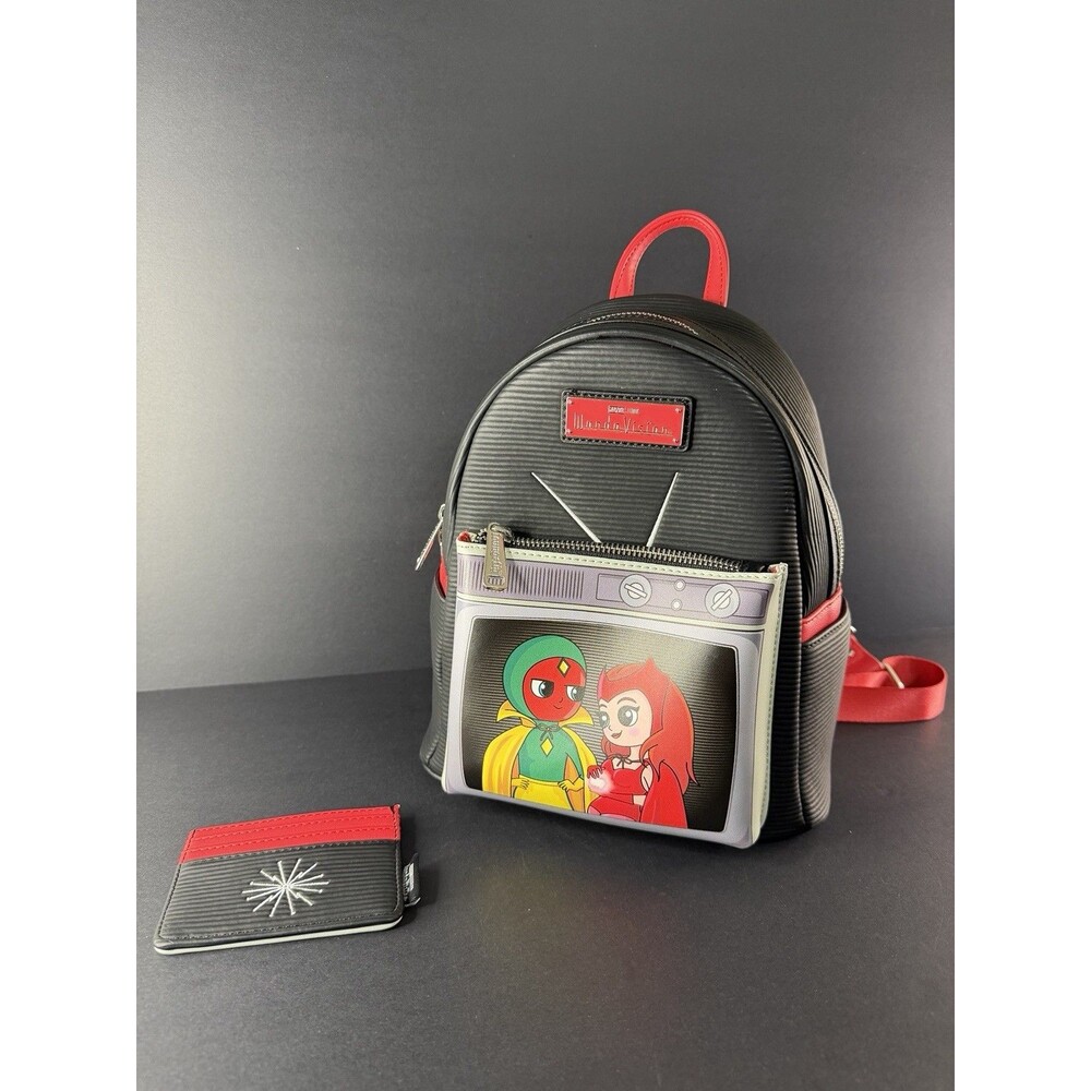 Loungefly Marvel Scarlet Witch(Wanda) & Vision Backpack & Cardholder/Wallet Set